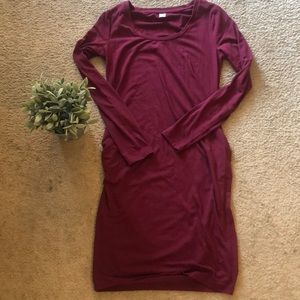 OLD NAVY Maternity Burgundy Long Sleeve Dress